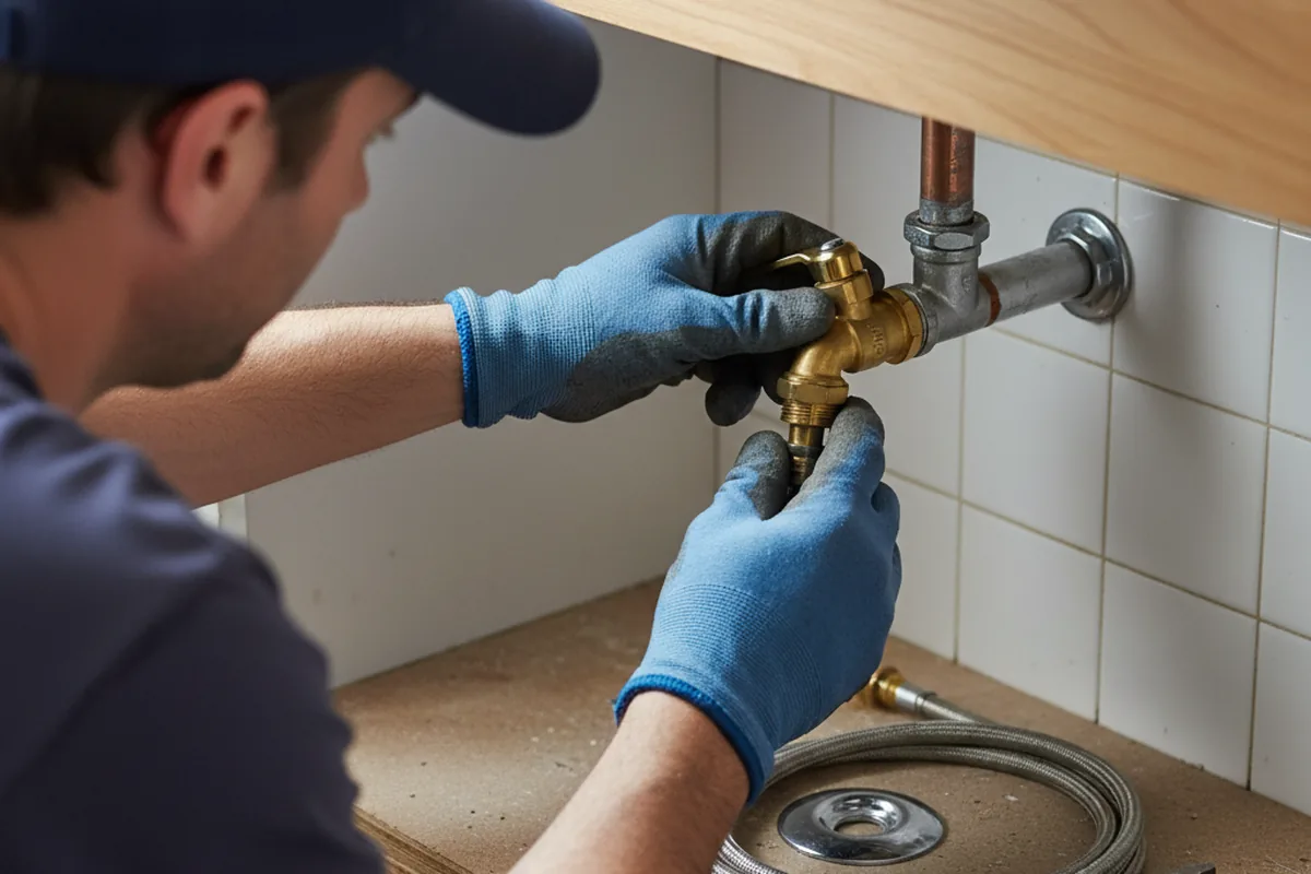 Shutoff valve and fitting work during Burst Pipe Repair in Chesapeake